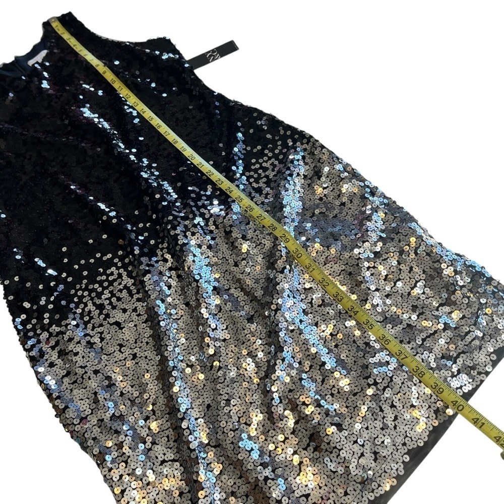 New York & Co Black Silver Sequin Cocktail Dress Medium New - Picture 7 of 10